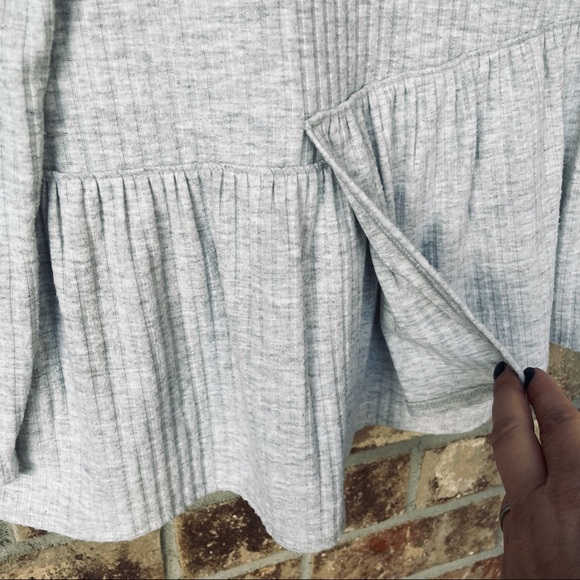 $5 or 3 for $12 | Ruffle bottom Ribbed Tee - Picture 7 of 7